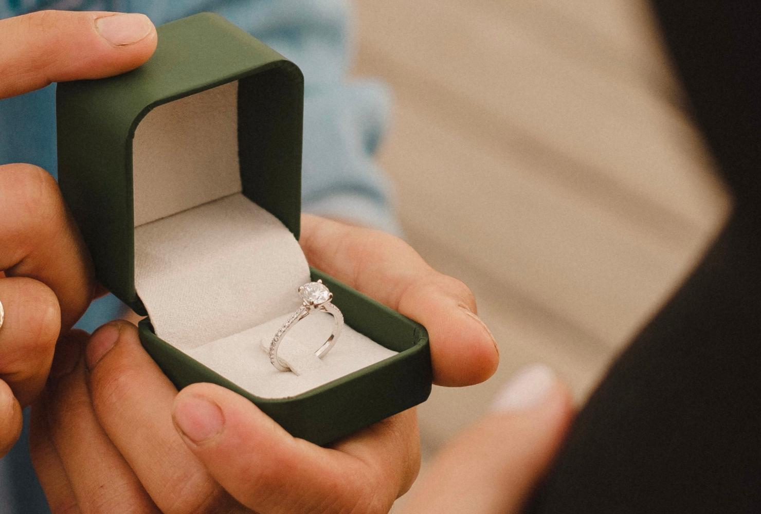 Amody Bagues Femmes Or Rose, Bague De Fiançailles Et Alliance Fleur Forme Incrusté 1.51CT