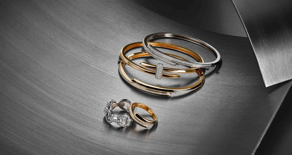 ecksand iconic duel collection bangles enamels diamond ring