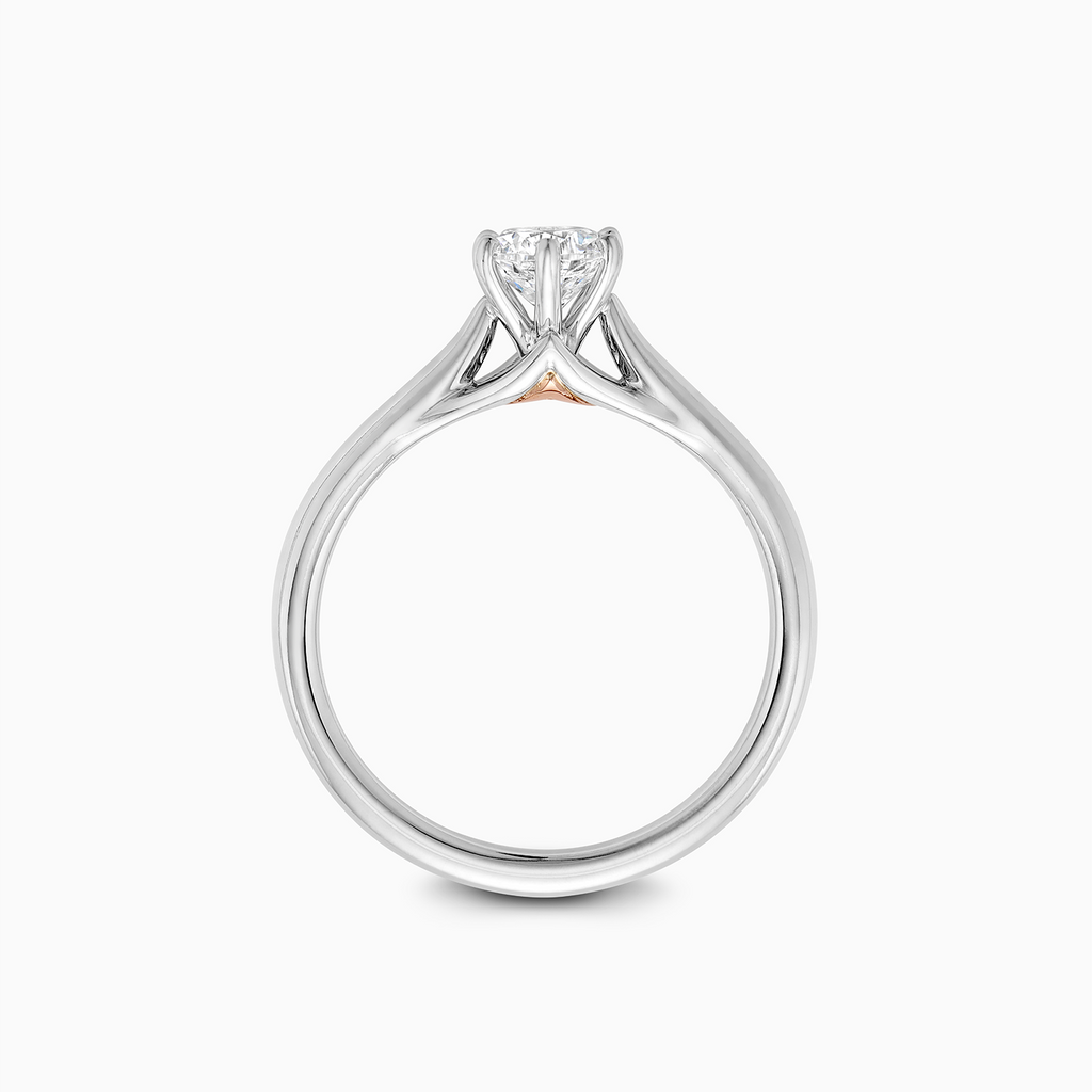 The Ecksand Six-Prong Diamond Engagement Ring with Secret Heart shown with  in 