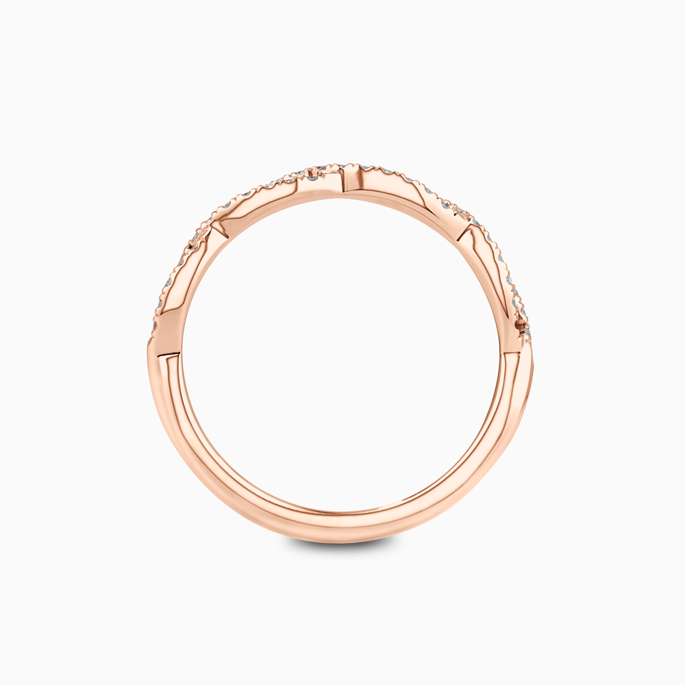 The Ecksand Twisted Wedding Ring with Diamond Pavé shown with  in 