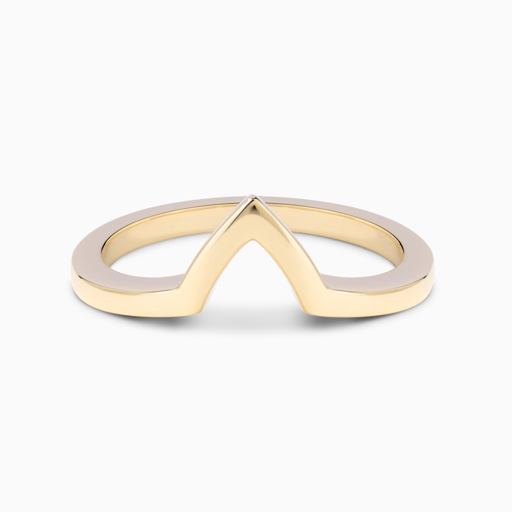 The Ecksand V-Curved Wedding Ring shown with  in 18k Yellow Gold
