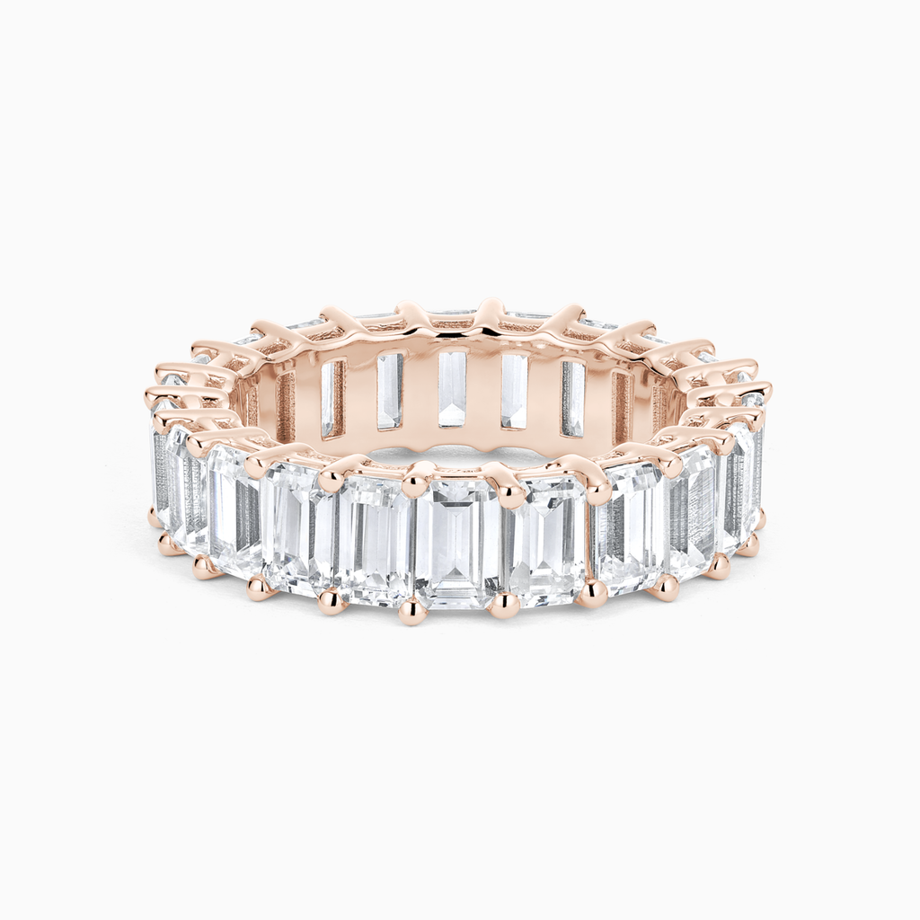 The Ecksand Thick Emerald-Cut Full-Eternity Ring shown with Natural VS2+/ F+ in 14k Rose Gold