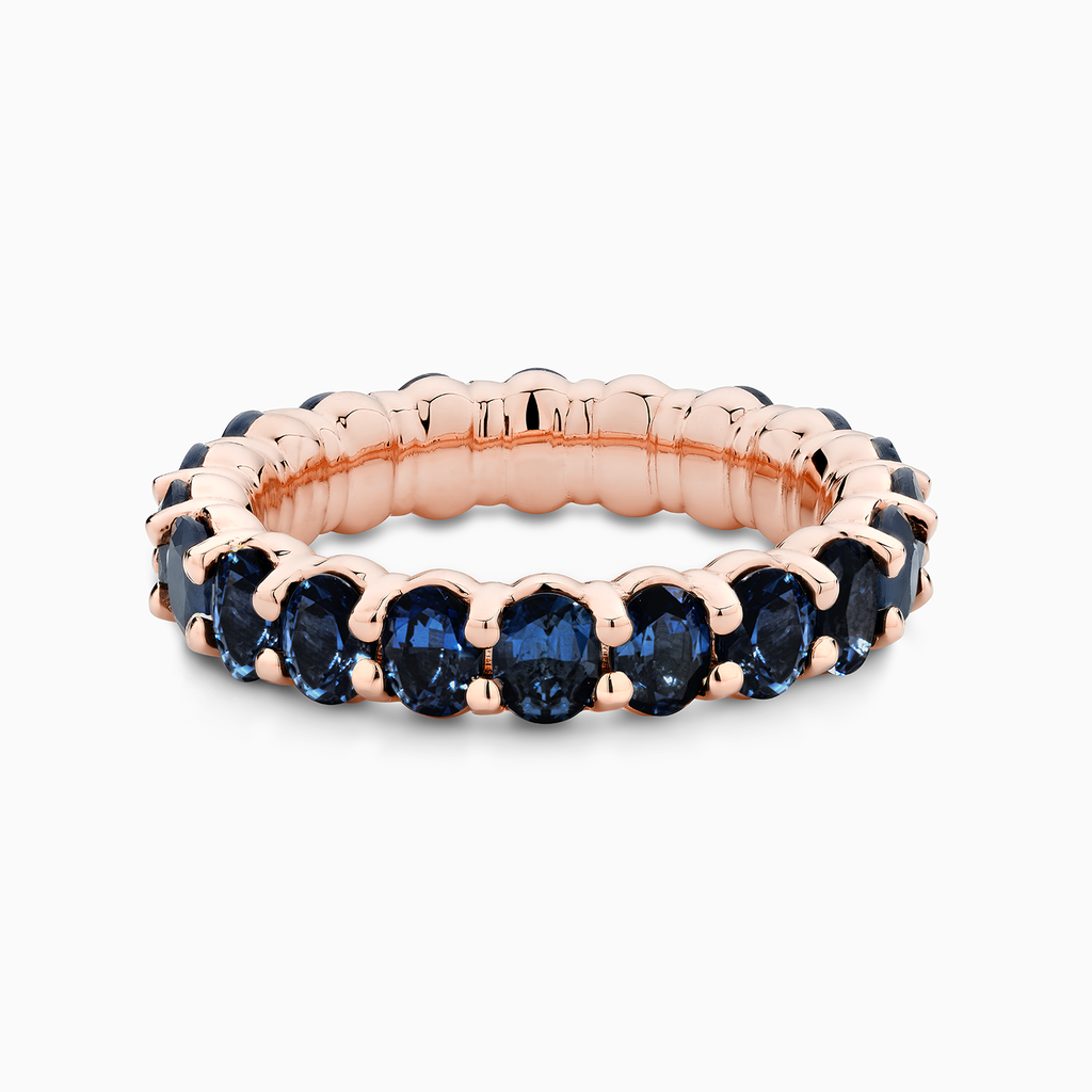 The Ecksand Blue Sapphire Eternity Ring shown with  in 14k Rose Gold