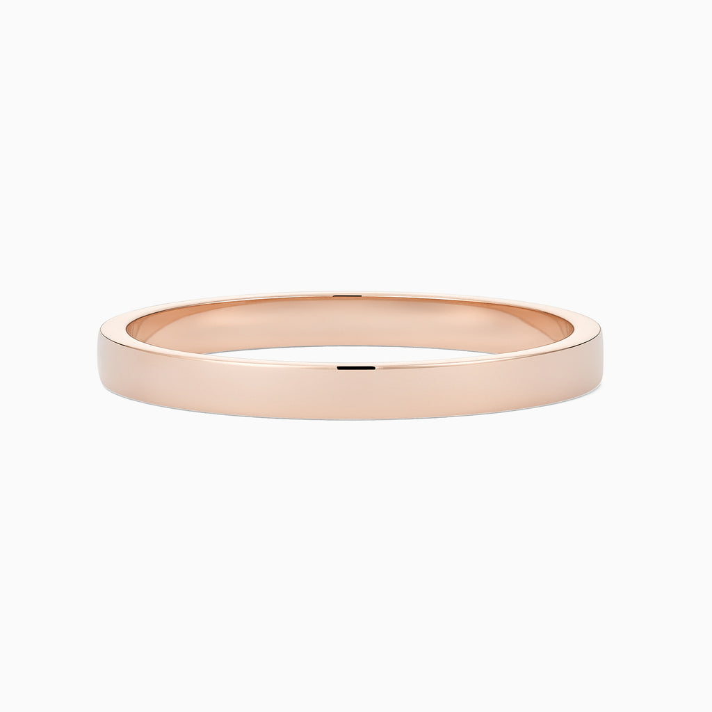 The Ecksand Thin Flat Mirror-Finish Wedding Ring shown with Band: 2mm in 14k Rose Gold