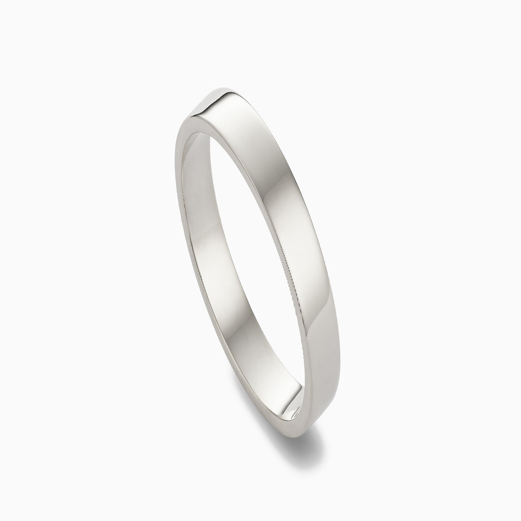 The Ecksand Thin Flat Mirror-Finish Wedding Ring shown with  in 