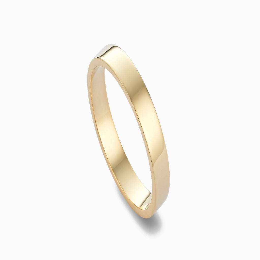 The Ecksand Thin Flat Mirror-Finish Wedding Ring shown with  in 