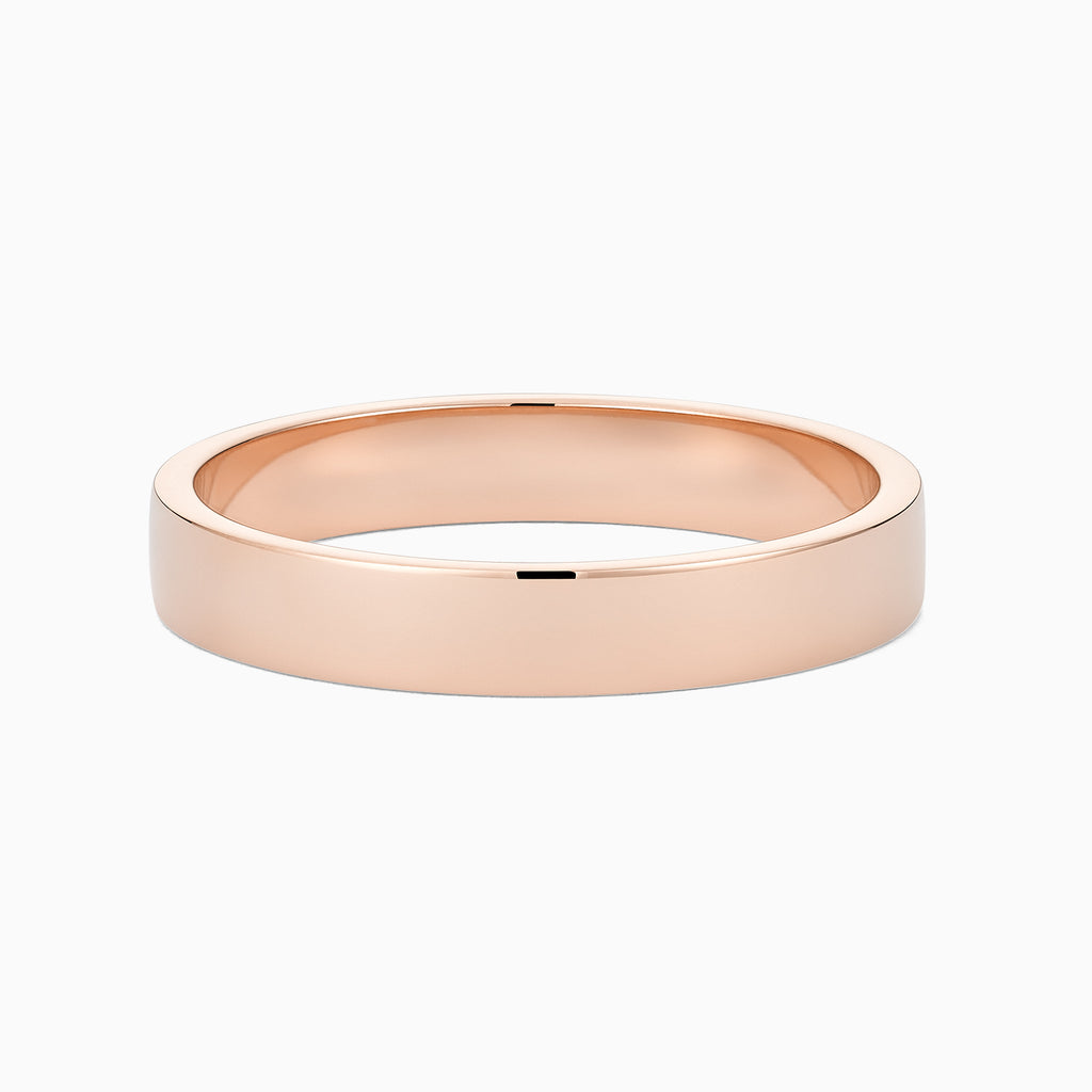 The Ecksand Thin Flat Mirror-Finish Wedding Ring shown with Band: 3mm in 14k Rose Gold