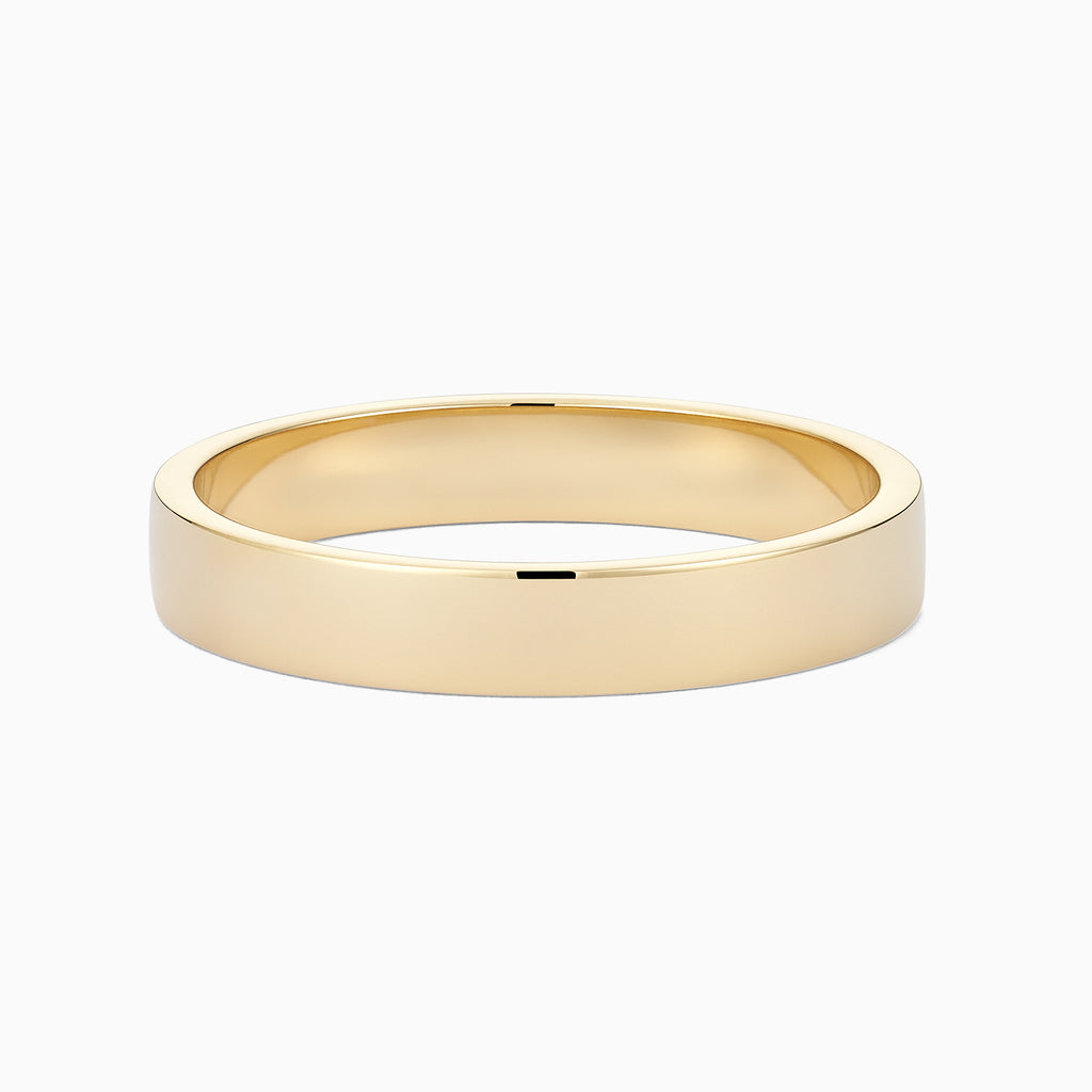 The Ecksand Thin Flat Mirror-Finish Wedding Ring shown with Band: 3mm in 18k Yellow Gold