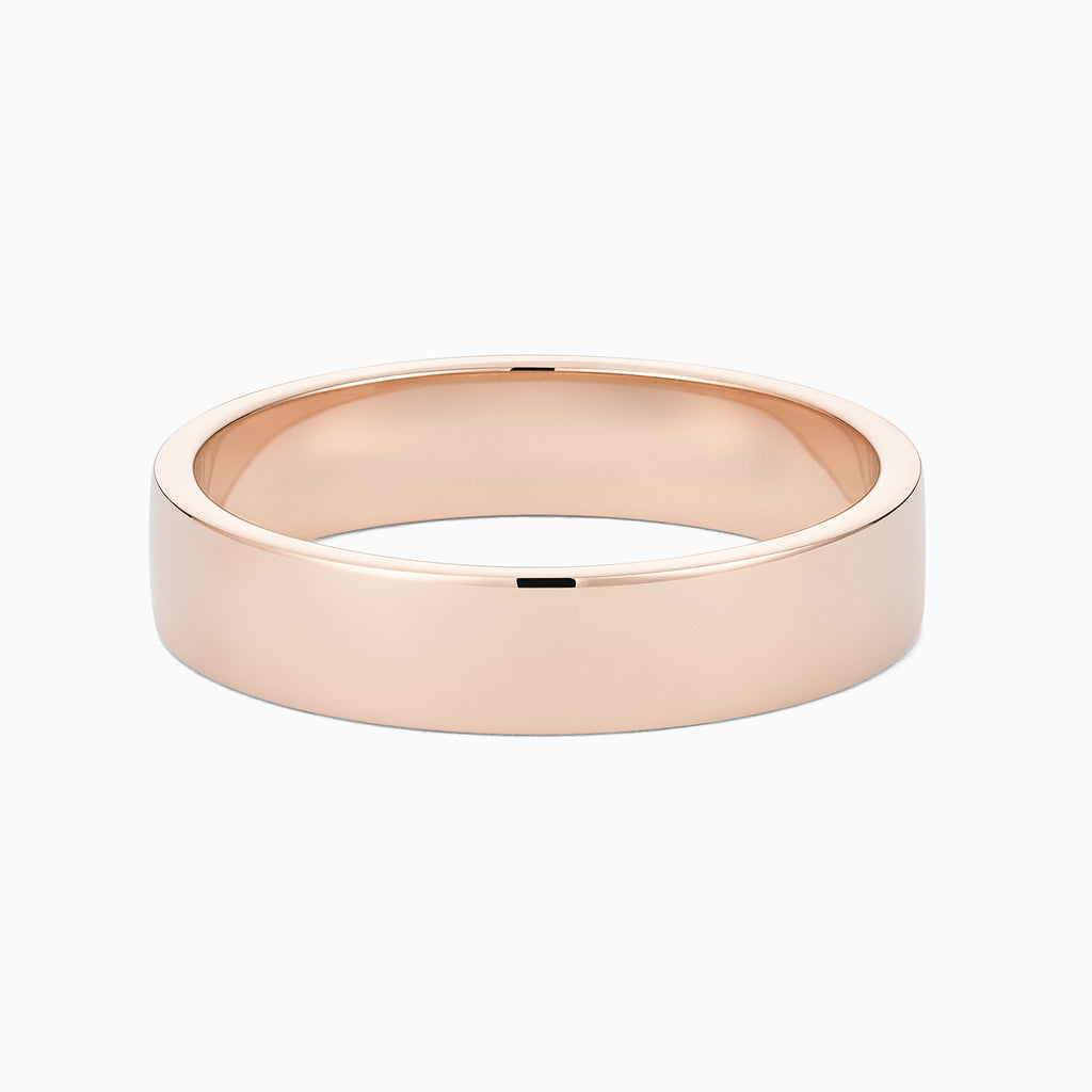 The Ecksand Thin Flat Mirror-Finish Wedding Ring shown with Band: 4mm in 14k Rose Gold