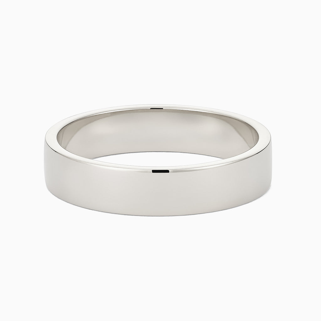 The Ecksand Thin Flat Mirror-Finish Wedding Ring shown with Band: 4mm in 18k White Gold