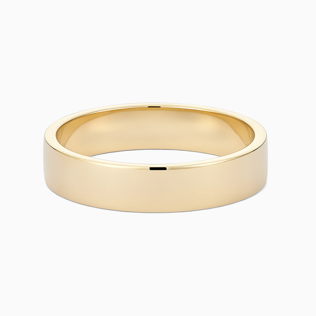 The Ecksand Thin Flat Mirror-Finish Wedding Ring shown with Band: 4mm in 18k Yellow Gold