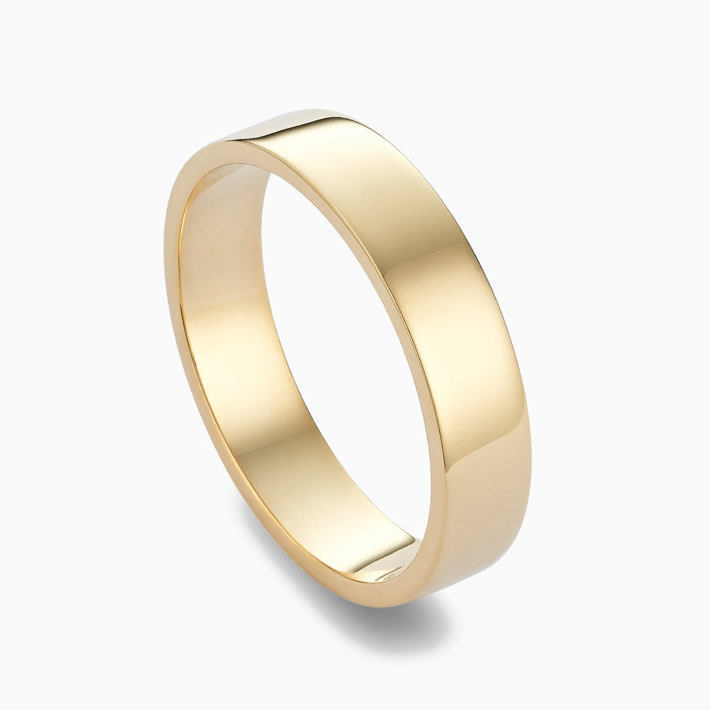 The Ecksand Thin Flat Mirror-Finish Wedding Ring shown with  in 