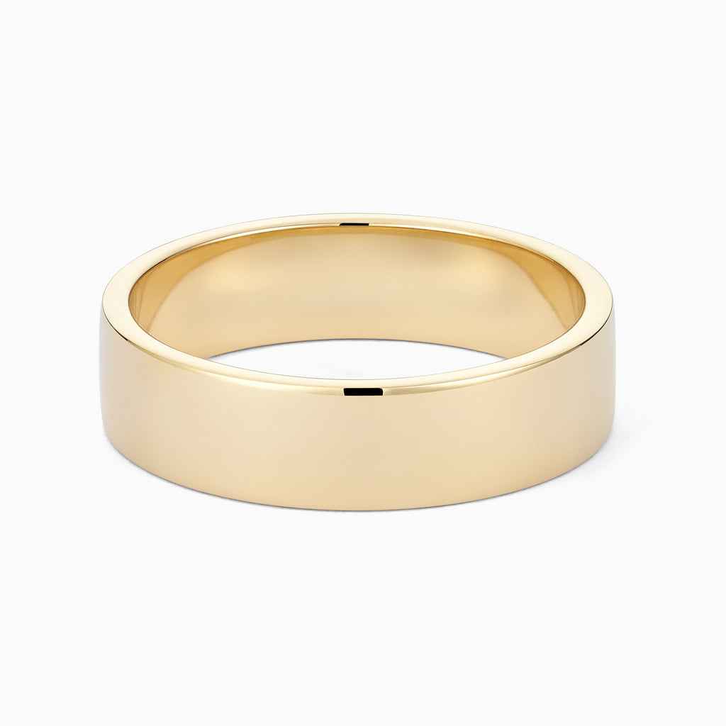 The Ecksand Thick Flat Mirror-Finish Wedding Ring shown with Band: 5mm in 18k Yellow Gold