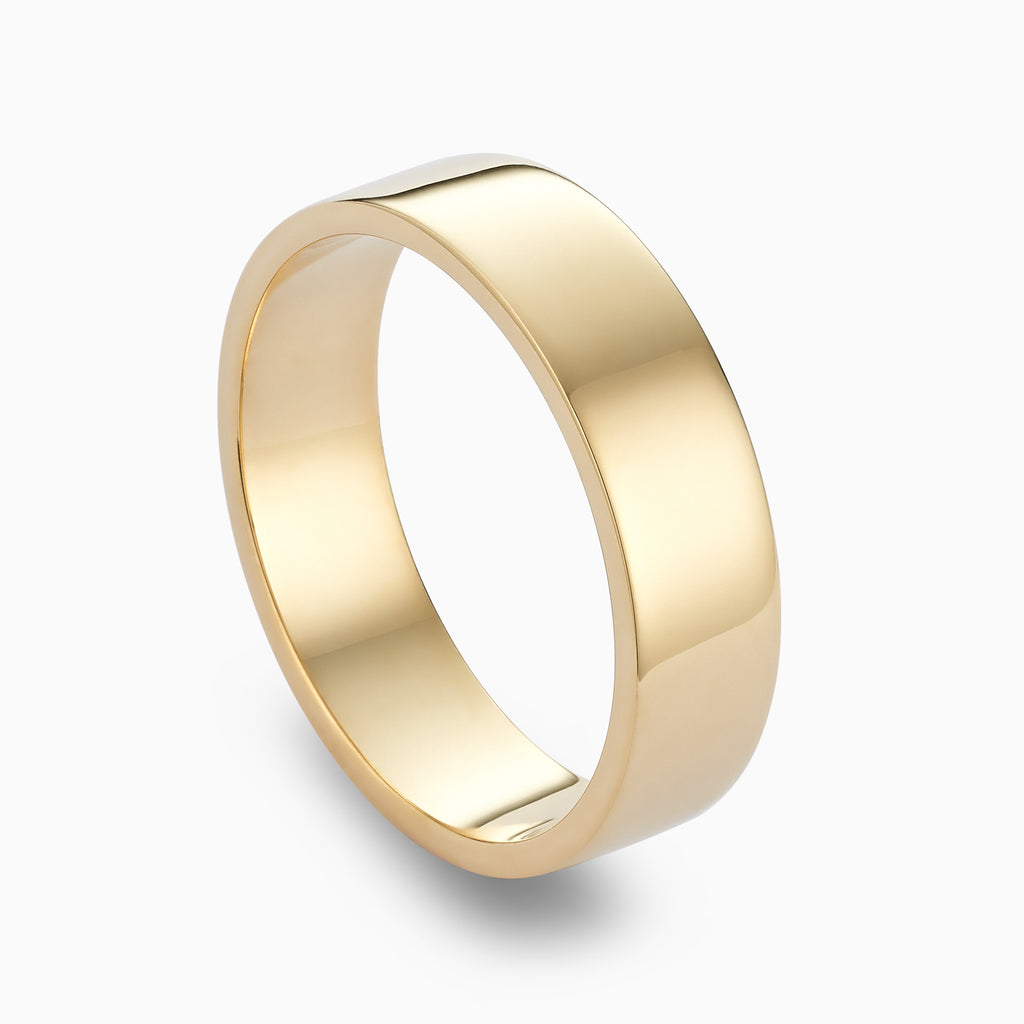 The Ecksand Thick Flat Mirror-Finish Wedding Ring shown with  in 