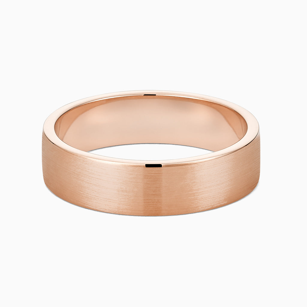 The Ecksand Thick Flat Brushed Wedding Ring shown with Band: 5mm in 14k Rose Gold