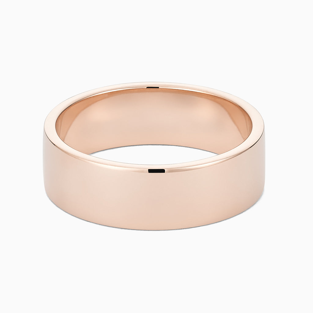 The Ecksand Thick Flat Mirror-Finish Wedding Ring shown with Band: 6mm in 14k Rose Gold