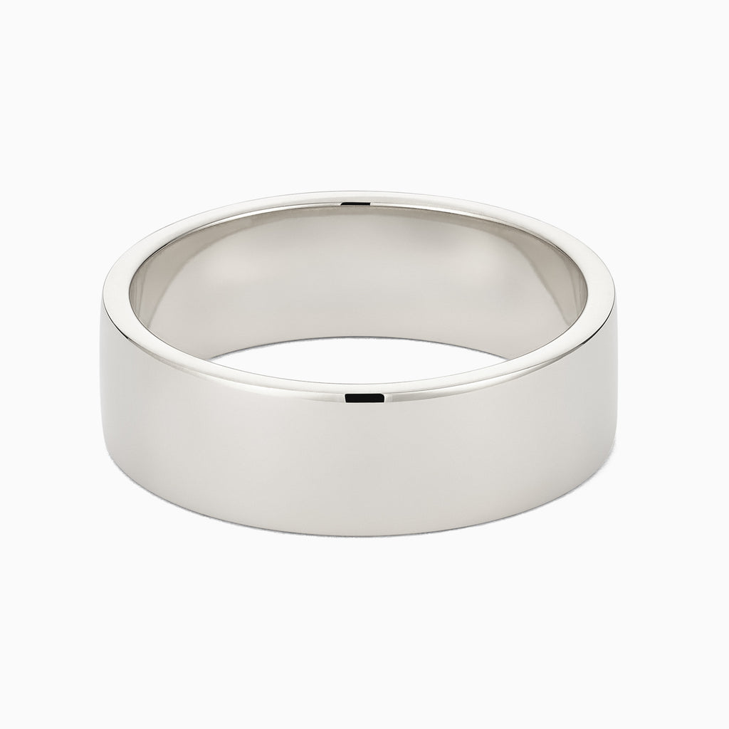 The Ecksand Thick Flat Mirror-Finish Wedding Ring shown with Band: 6mm in 18k White Gold