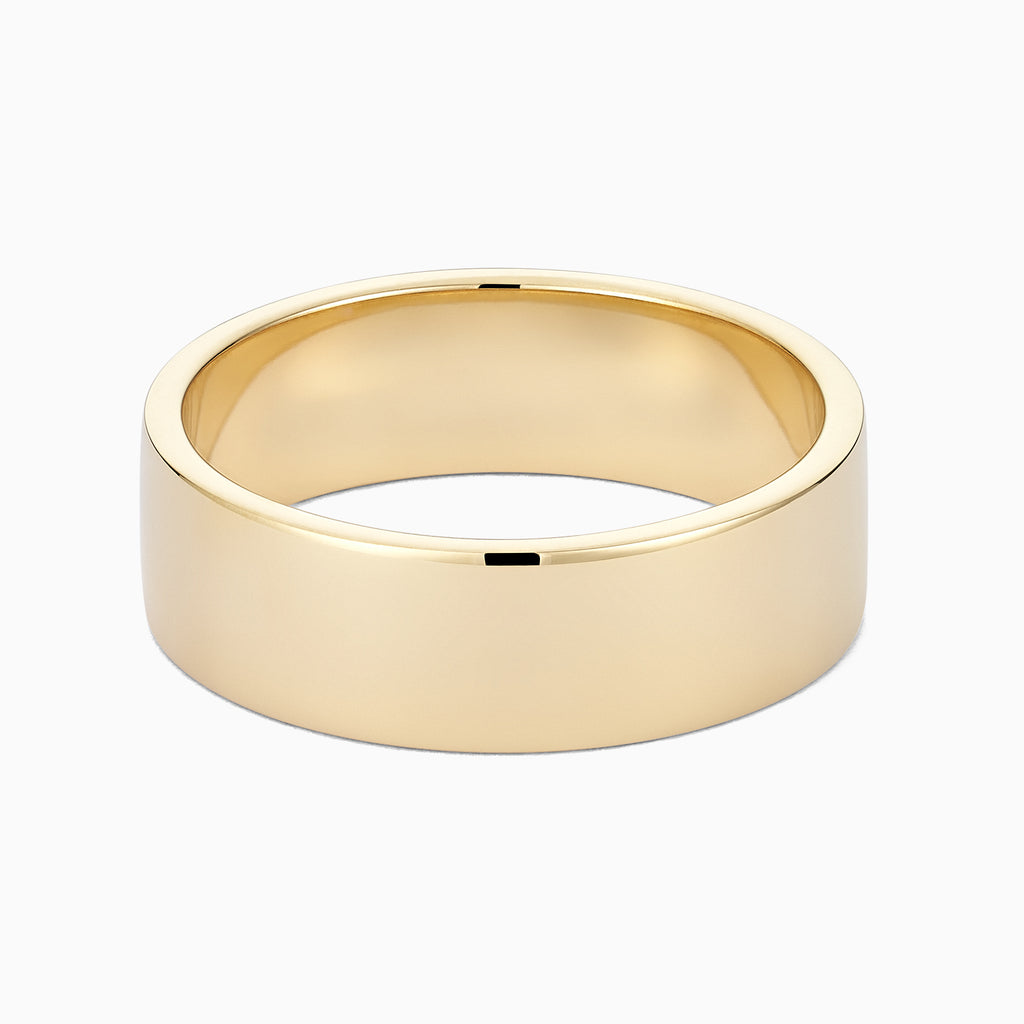 The Ecksand Thick Flat Mirror-Finish Wedding Ring shown with Band: 6mm in 18k Yellow Gold