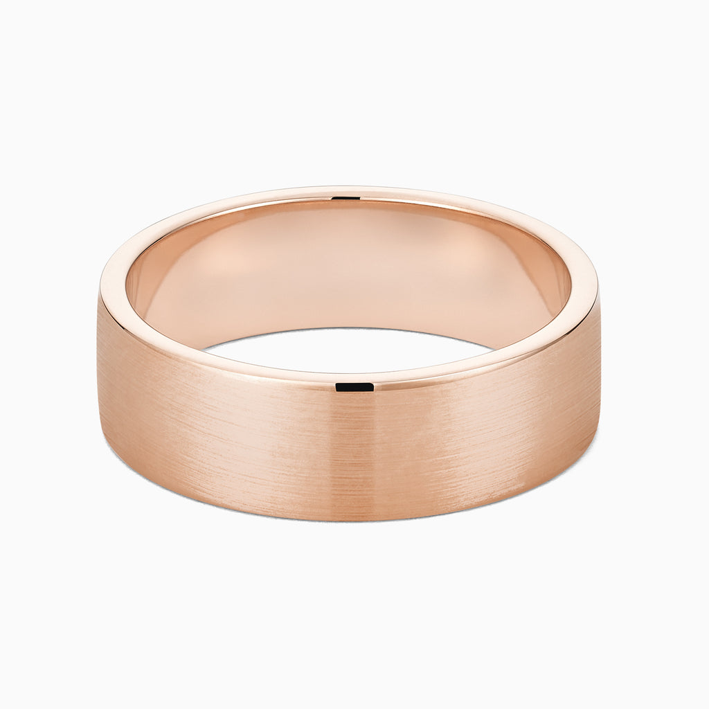 The Ecksand Thick Flat Brushed Wedding Ring shown with Band: 6mm in 14k Rose Gold