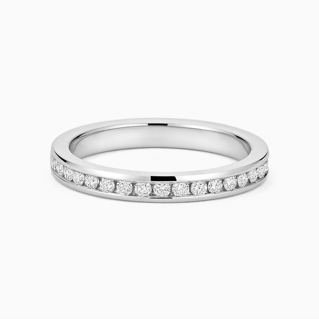 The Ecksand Channel-Set Diamond Wedding Ring shown with Natural VS2+/ F+ in 14k White Gold