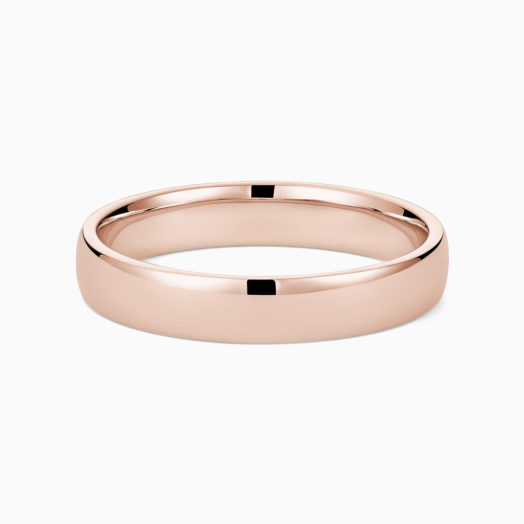 The Ecksand Timeless Wedding Ring shown with Band: 4mm in 14k Rose Gold