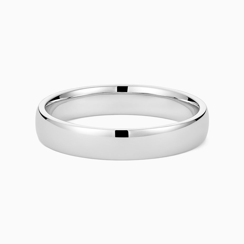 The Ecksand Timeless Wedding Ring shown with Band: 4mm in 14k White Gold