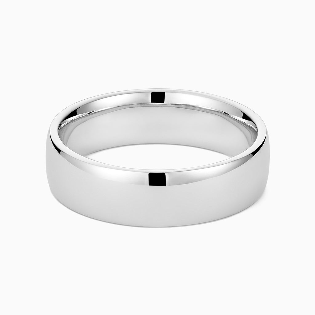 The Ecksand Thick Timeless Wedding Ring shown with Band: 6mm in 14k White Gold