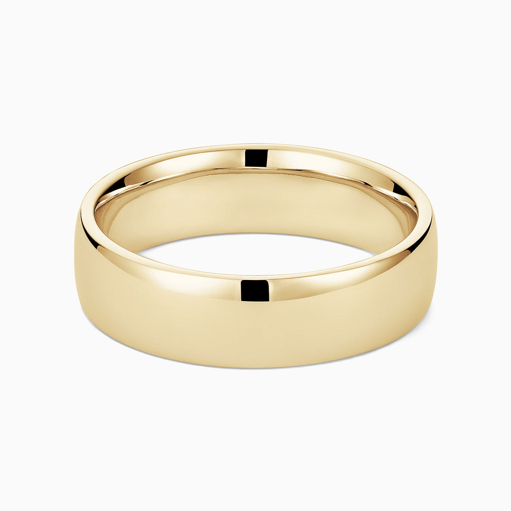 The Ecksand Thick Timeless Wedding Ring shown with Band: 6mm in 14k Yellow Gold