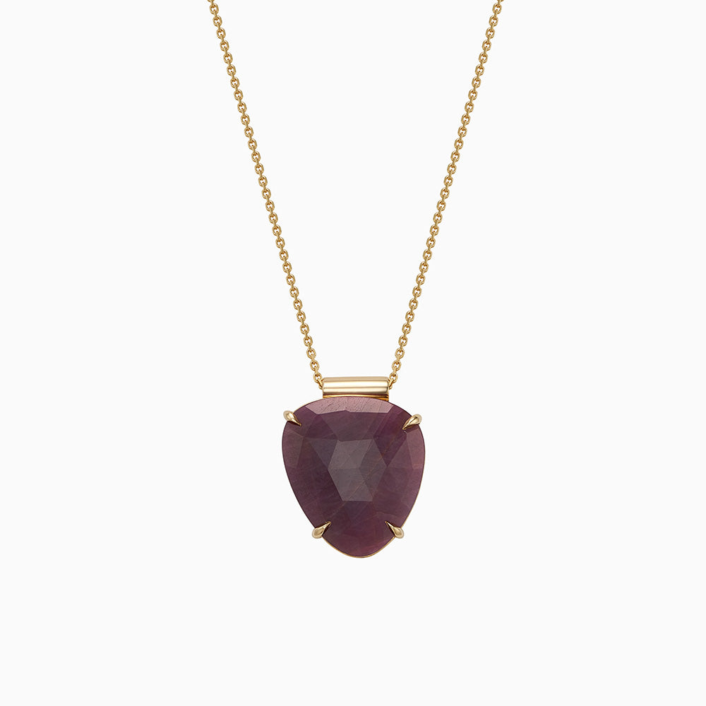 The Ecksand Rose-Cut Ruby Pendant Necklace shown with  in 14k Yellow Gold