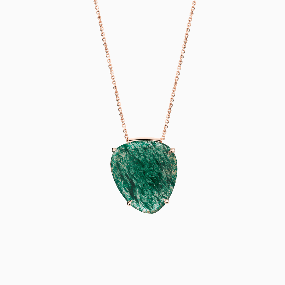 The Ecksand Rose-Cut Aventurine Pendant Necklace shown with  in 14k Rose Gold