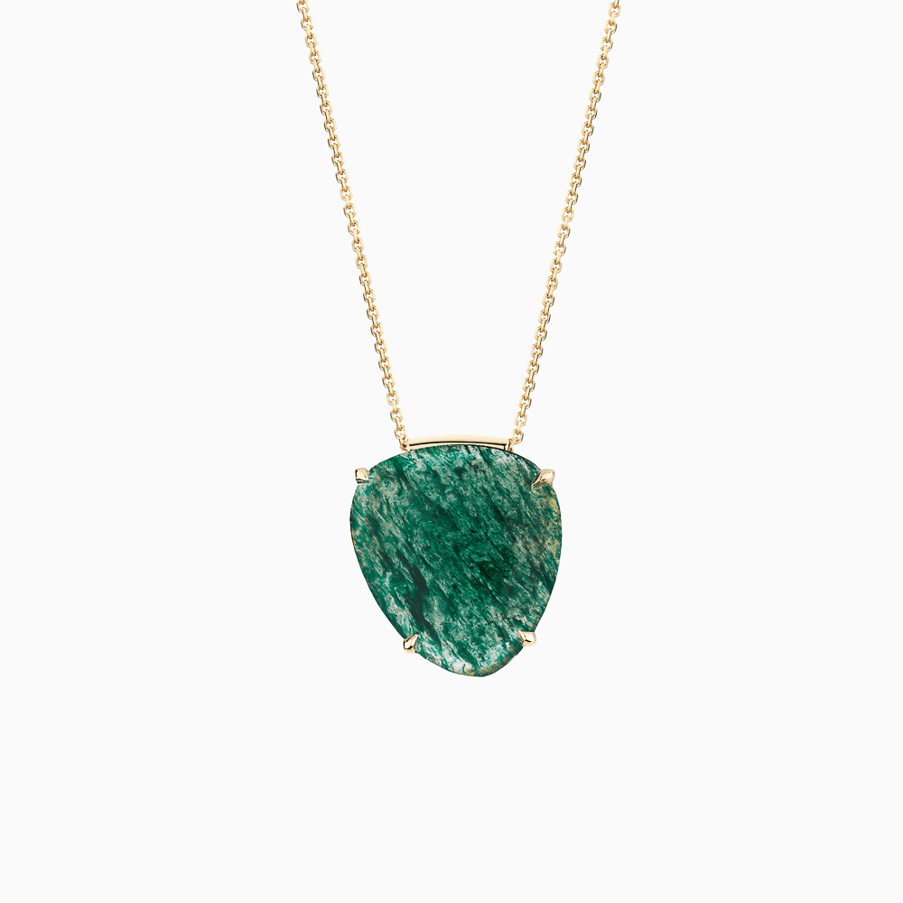 The Ecksand Rose-Cut Aventurine Pendant Necklace shown with  in 14k Yellow Gold