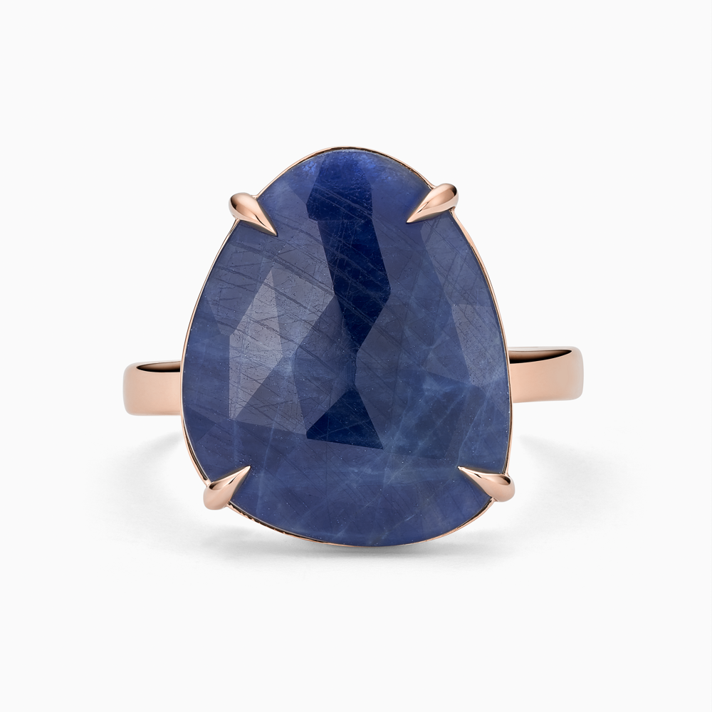 The Ecksand Rose-Cut Blue Sapphire Cocktail Ring shown with  in 14k Rose Gold