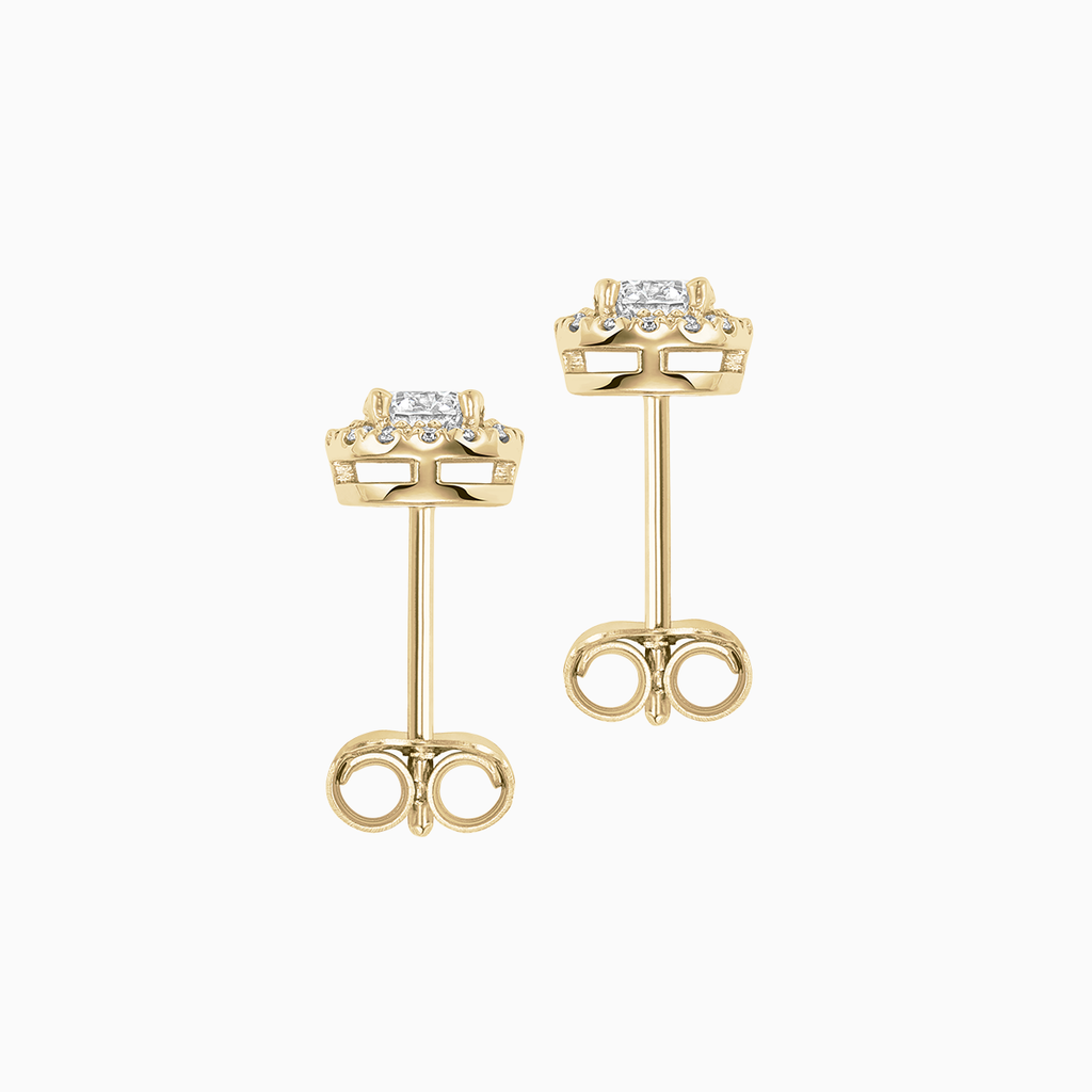 The Ecksand Diamond Halo Stud Earrings shown with  in 