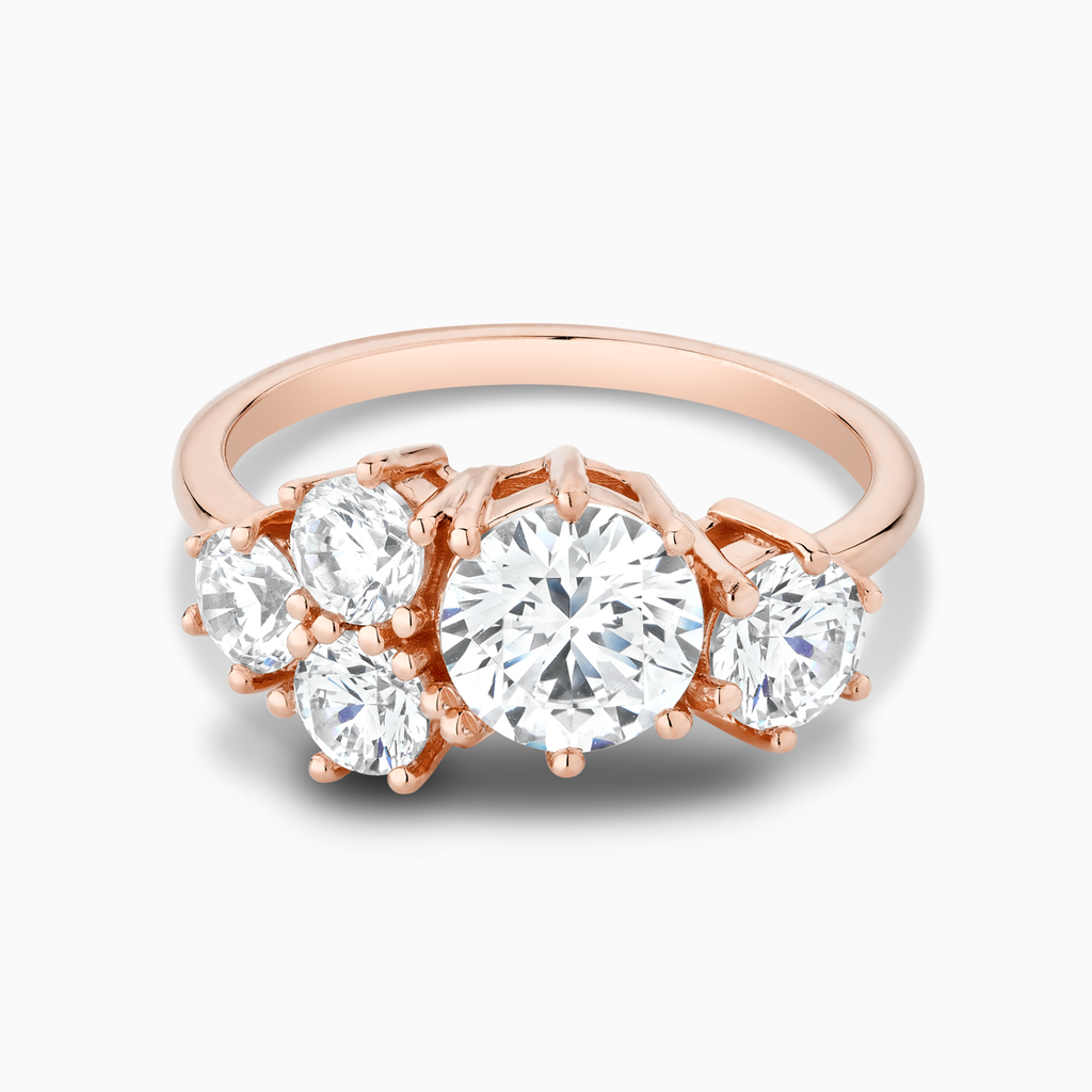 The Ecksand Diamond Cluster Engagement Ring shown with Round in 14k Rose Gold