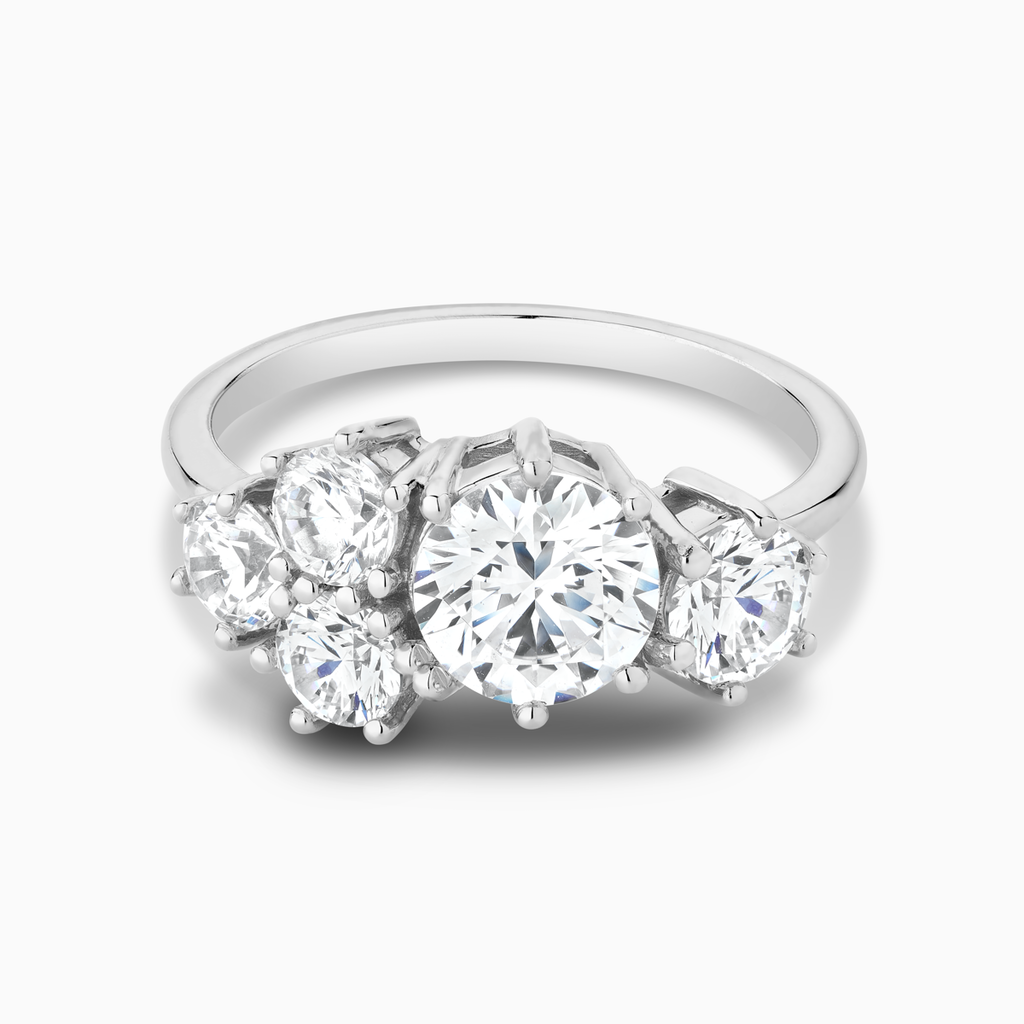 The Ecksand Diamond Cluster Engagement Ring shown with Round in 18k White Gold