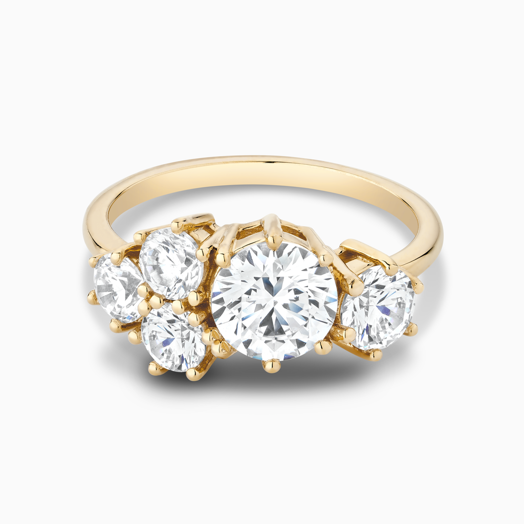 The Ecksand Diamond Cluster Engagement Ring shown with Round in 18k Yellow Gold