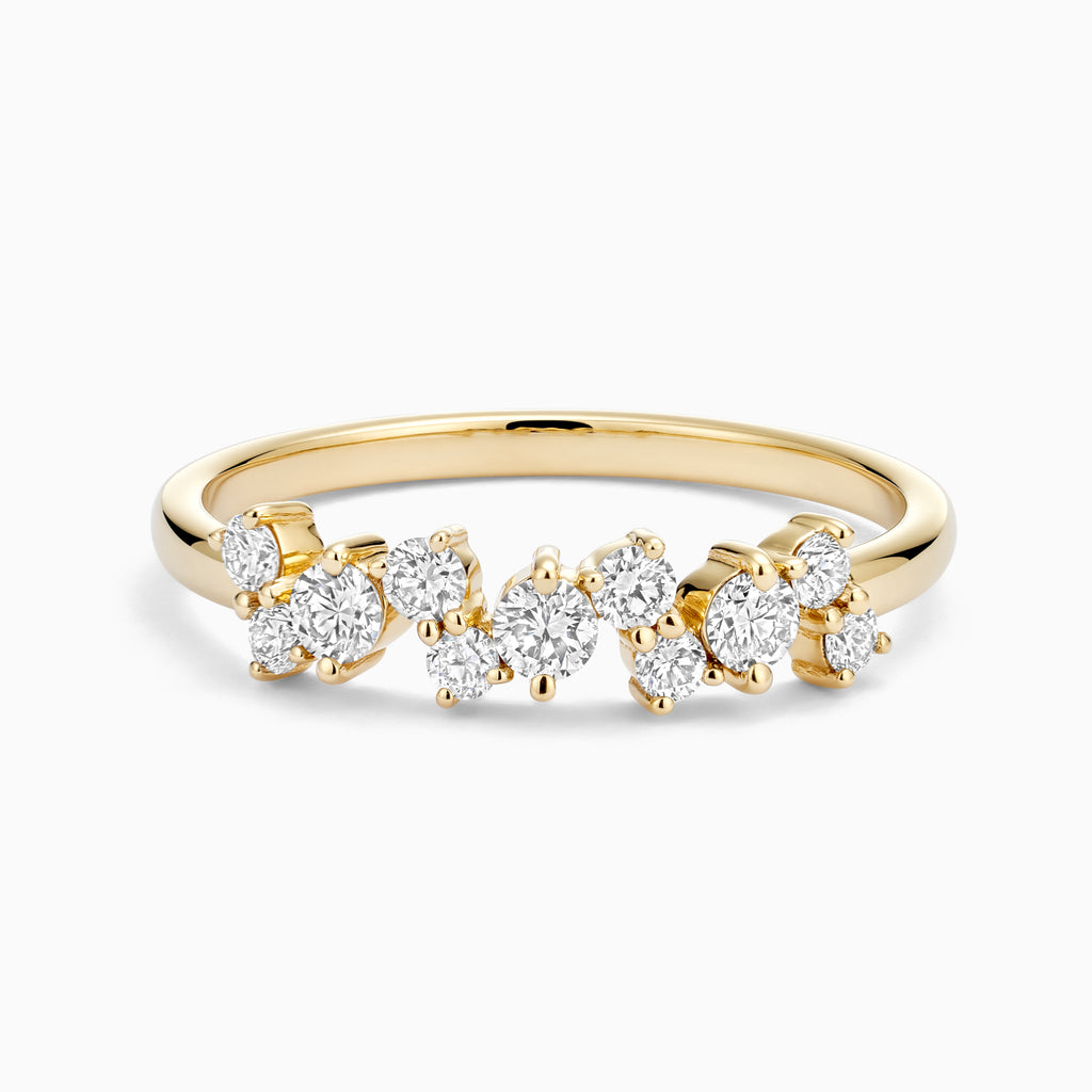 The Ecksand Cluster Diamond Pavé Ring shown with Natural VS2+/ F+ in 14k Yellow Gold