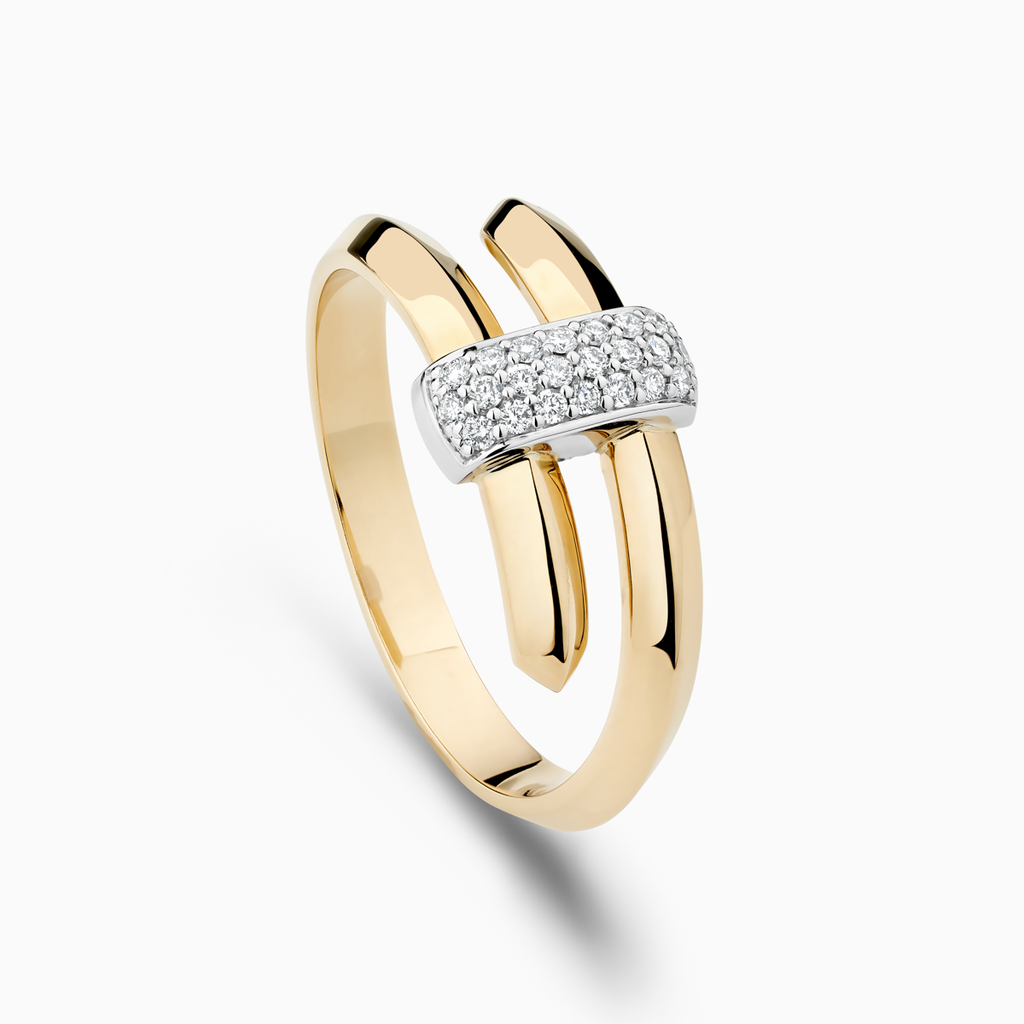 The Ecksand Large Diamond Pavé Duel Wrap Ring shown with  in 