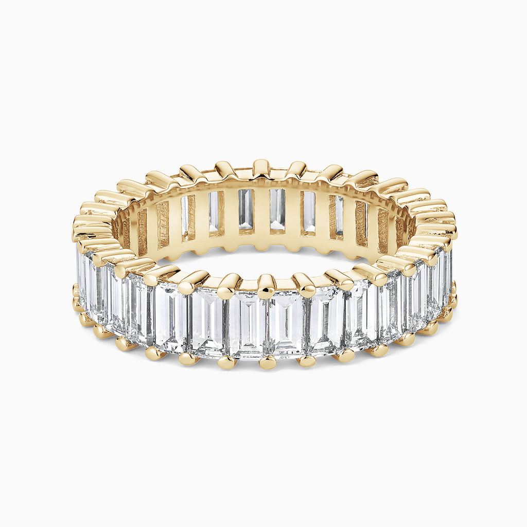 The Ecksand Full-Eternity Ring with Baguette Diamonds shown with Natural VS2+/ F+ in 14k Yellow Gold