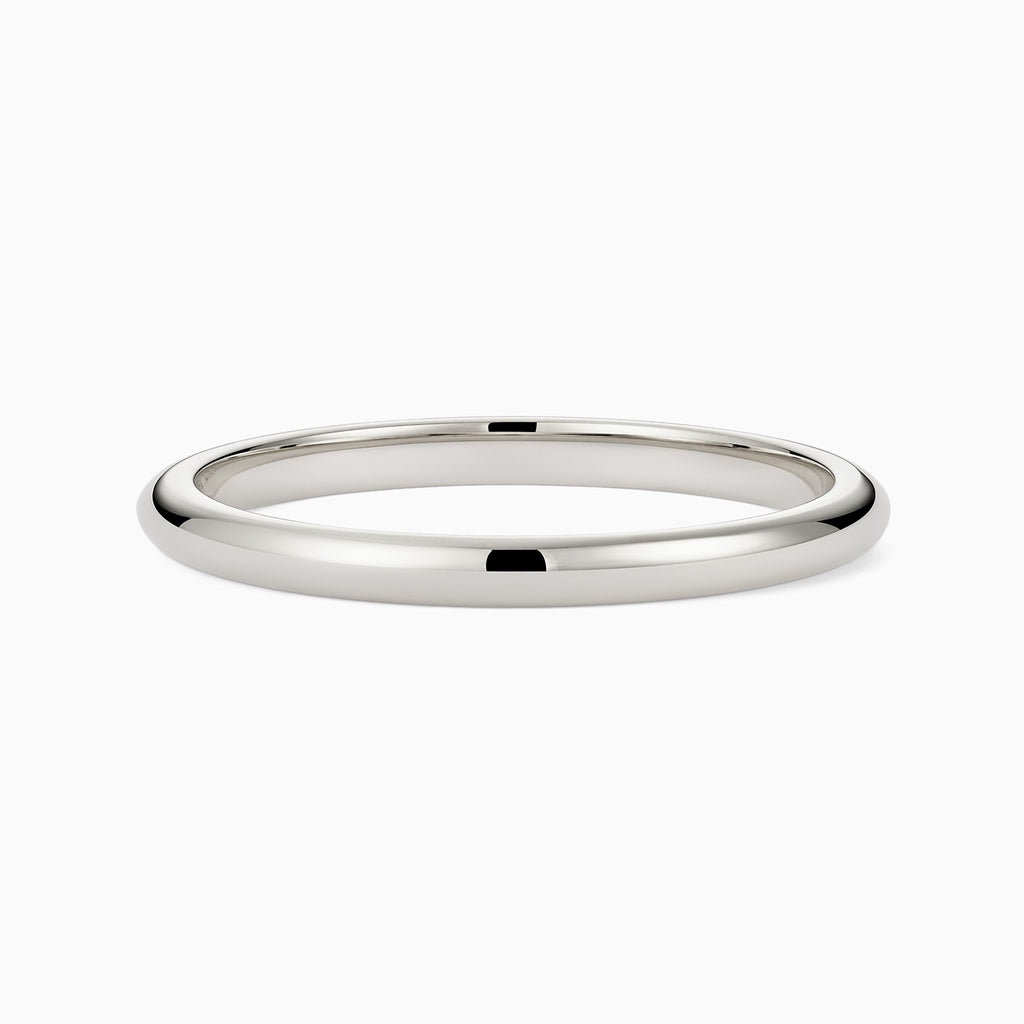 The Ecksand Rounded Wedding Ring shown with Band: 2mm in 14k White Gold