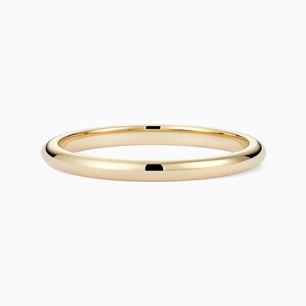 The Ecksand Rounded Wedding Ring shown with Band: 2mm in 14k Yellow Gold