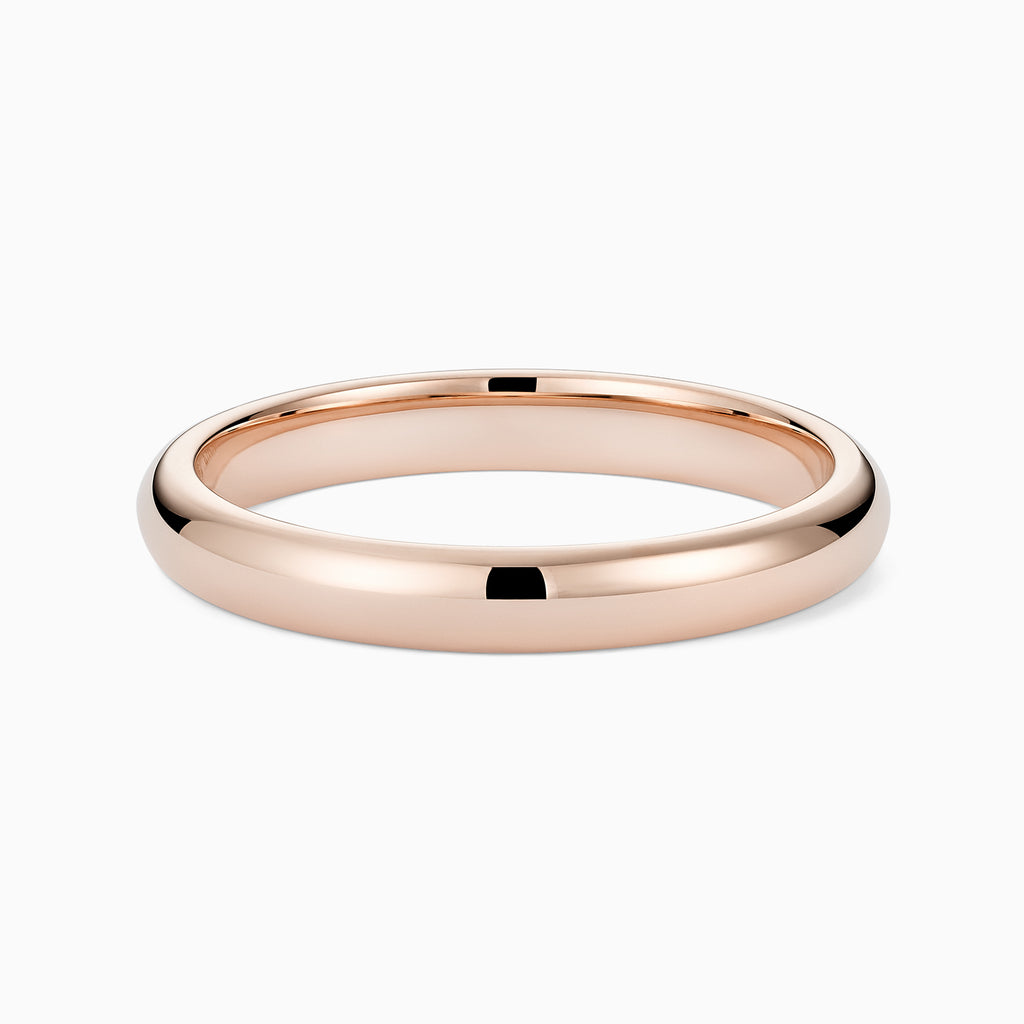 The Ecksand Rounded Wedding Ring shown with Band: 3mm in 14k Rose Gold