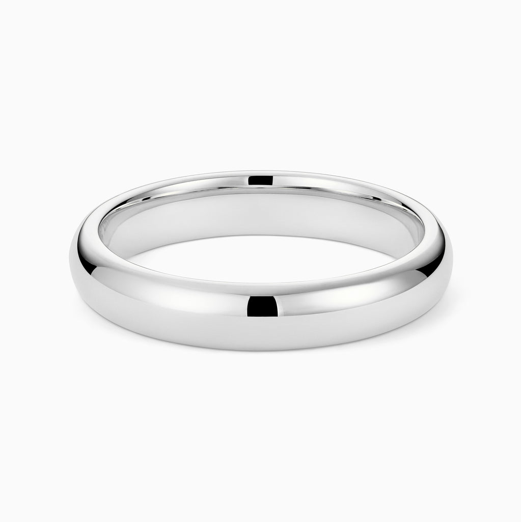 The Ecksand Rounded Wedding Ring shown with Band: 4mm in 14k White Gold