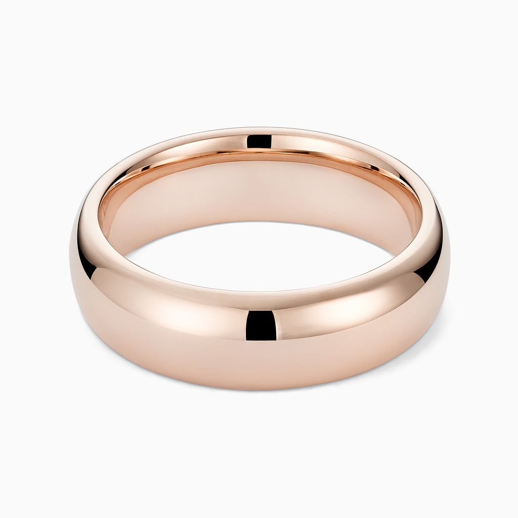 The Ecksand Thick Rounded Wedding Ring shown with Band: 6mm in 14k Rose Gold