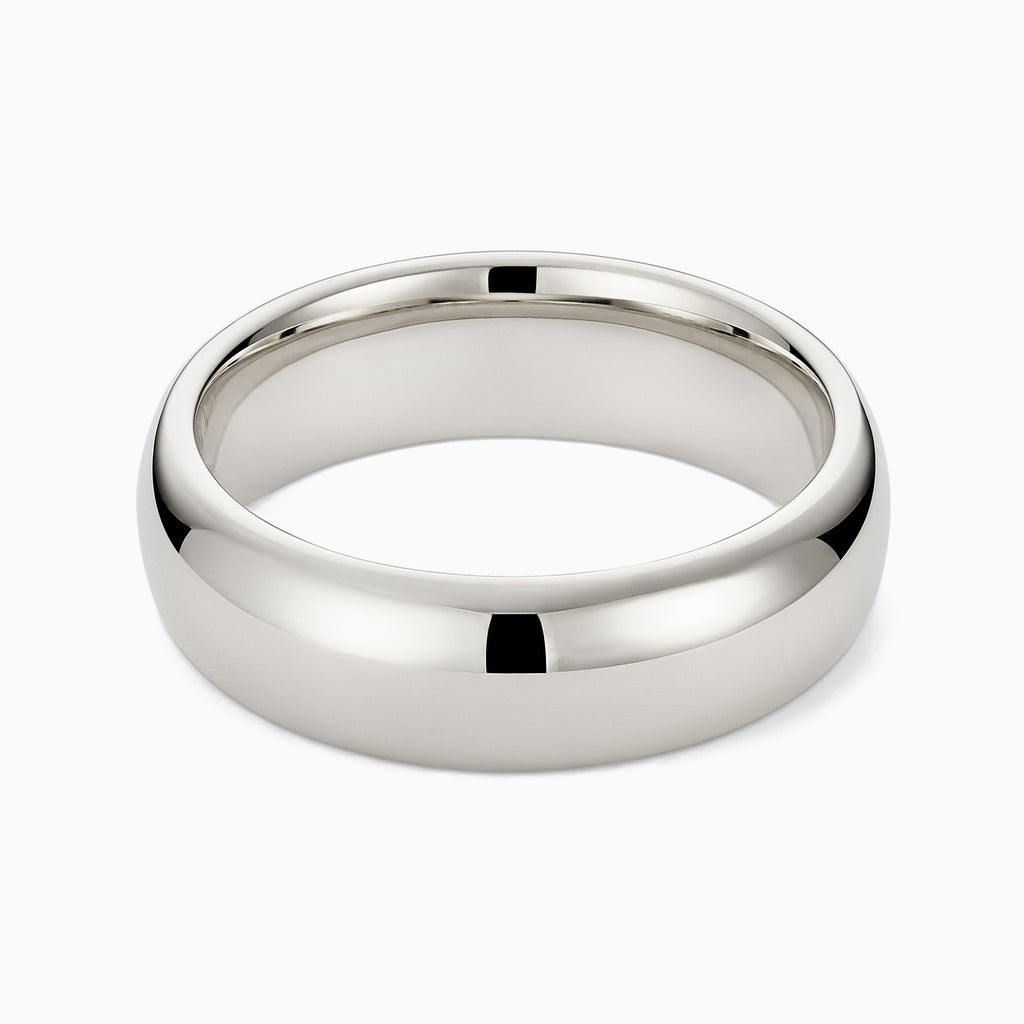 The Ecksand Thick Rounded Wedding Ring shown with Band: 6mm in 14k White Gold