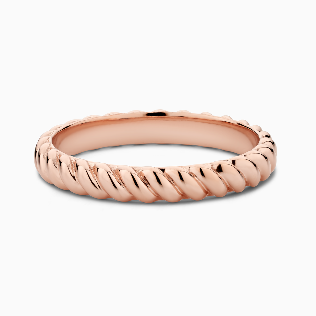 The Ecksand Thick Twisted Gold Ring shown with  in 14k Rose Gold