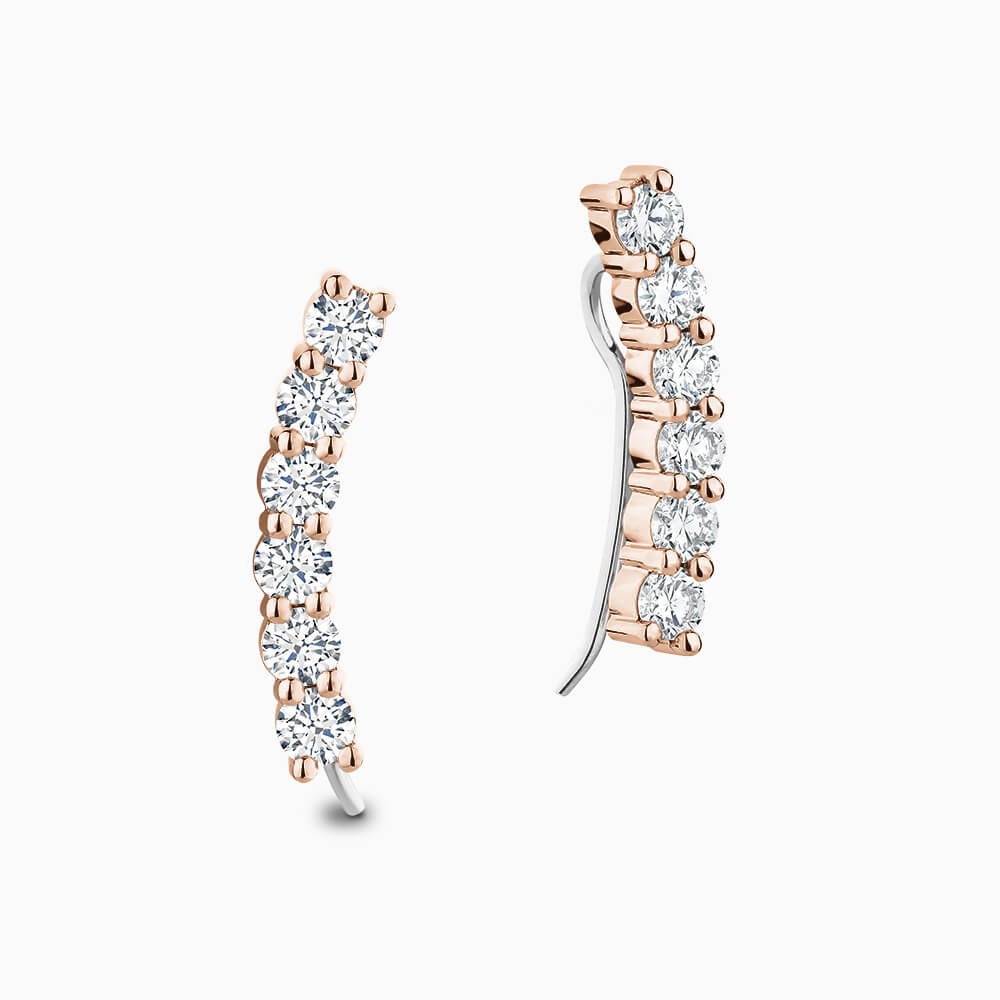 The Ecksand Diamond Crawler Earrings shown with Lab-grown VS2+/ F+ in 18k Rose Gold
