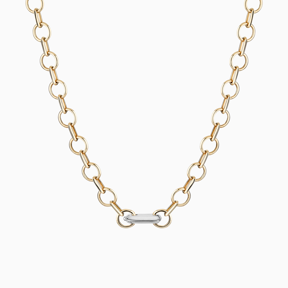 The Ecksand Iconic Duel Oversized Gold Chain Necklace shown with  in 14k Yellow Gold