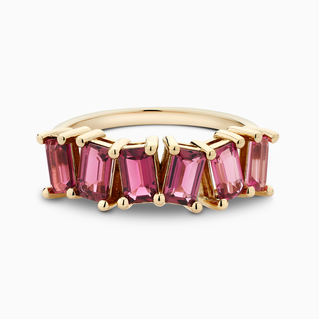 The Ecksand Tourmaline Semi-Eternity Ring shown with  in 14k Yellow Gold