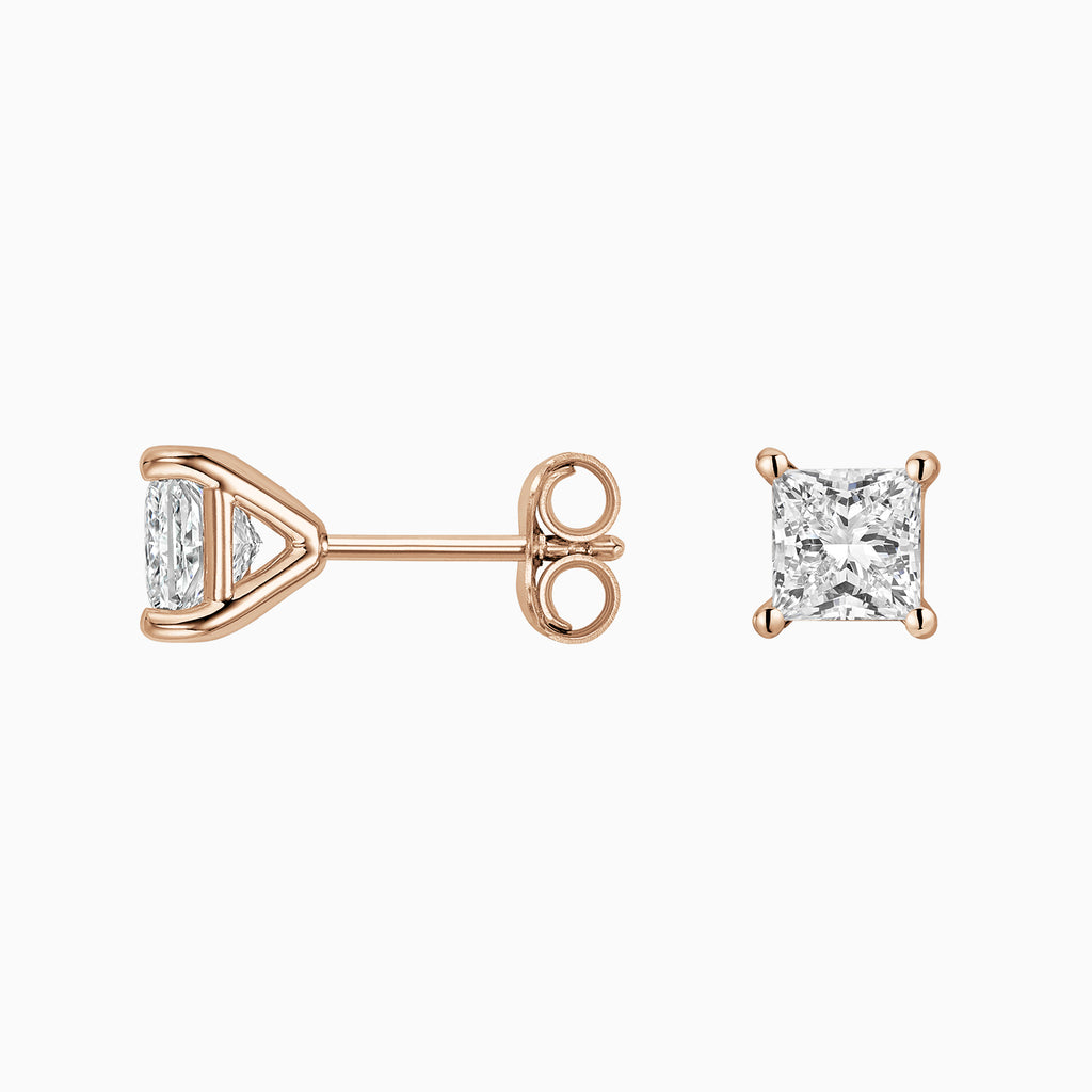 The Ecksand Princess-Cut Diamond Stud Earrings shown with  in 